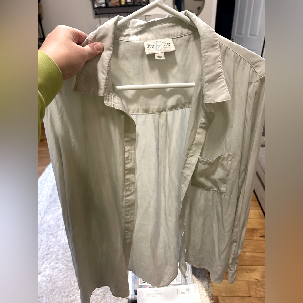 Grey button up dress shirt
